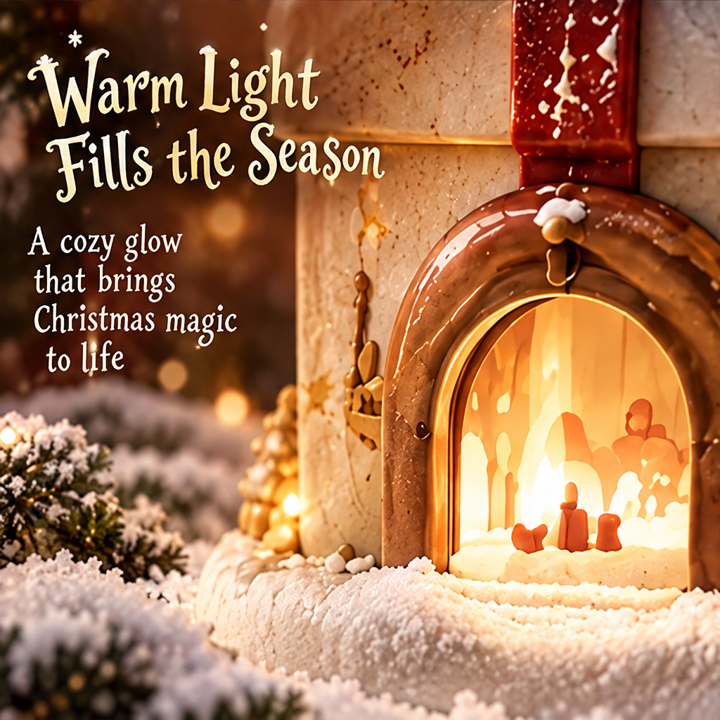 Charming from Every Angle — Christmas gift box house candle holder side view showing golden windows, arched doorway, and delicate details
