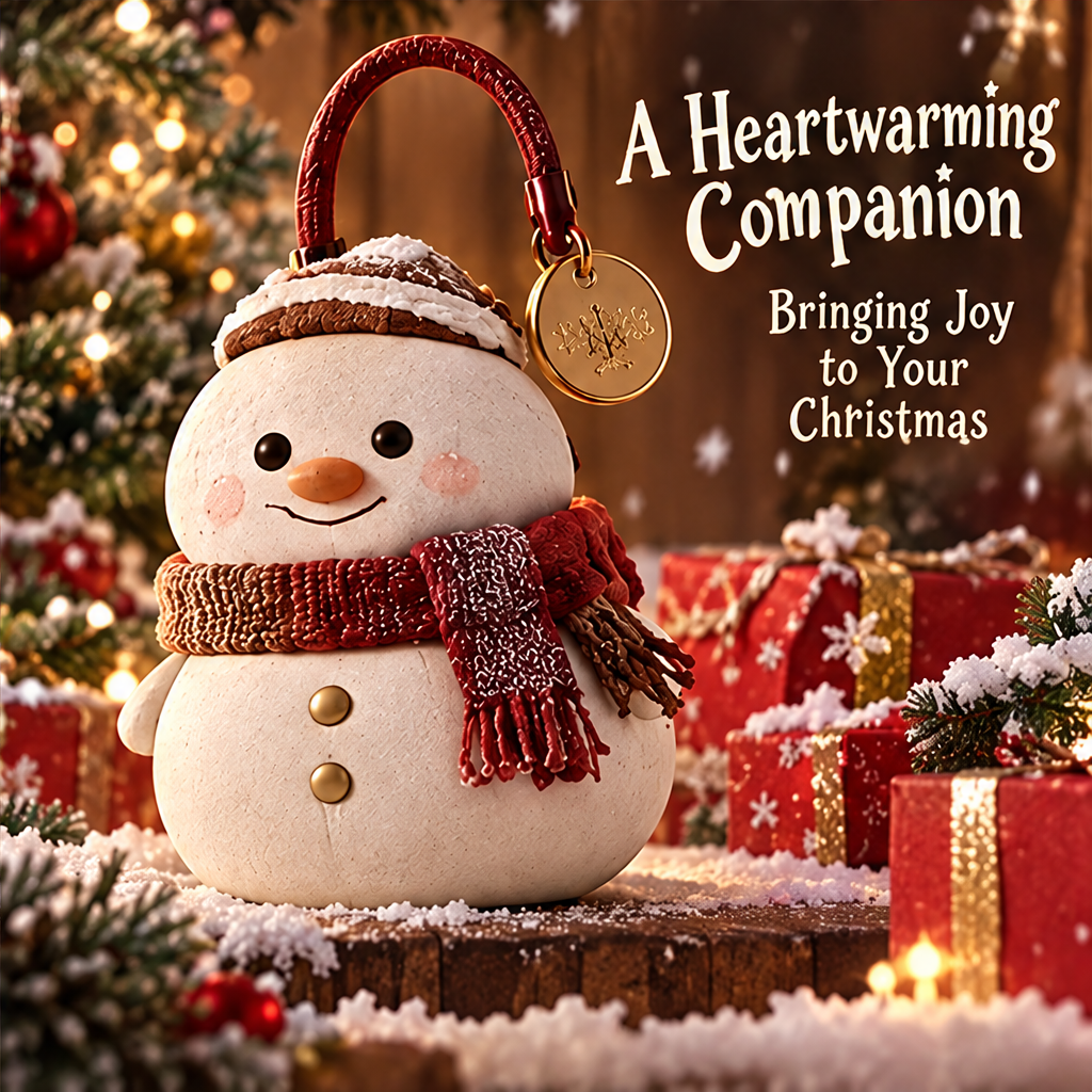 A Heartwarming Companion — Christmas snowman figurine bringing joy to your Christmas with festive gift backdrop