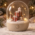 Magical Snow Globe — Christmas mouse snow globe night light showing warm LED fairy lights and dreamy Christmas scene, warm lights and gentle snowfall create a dreamy Christmas scene