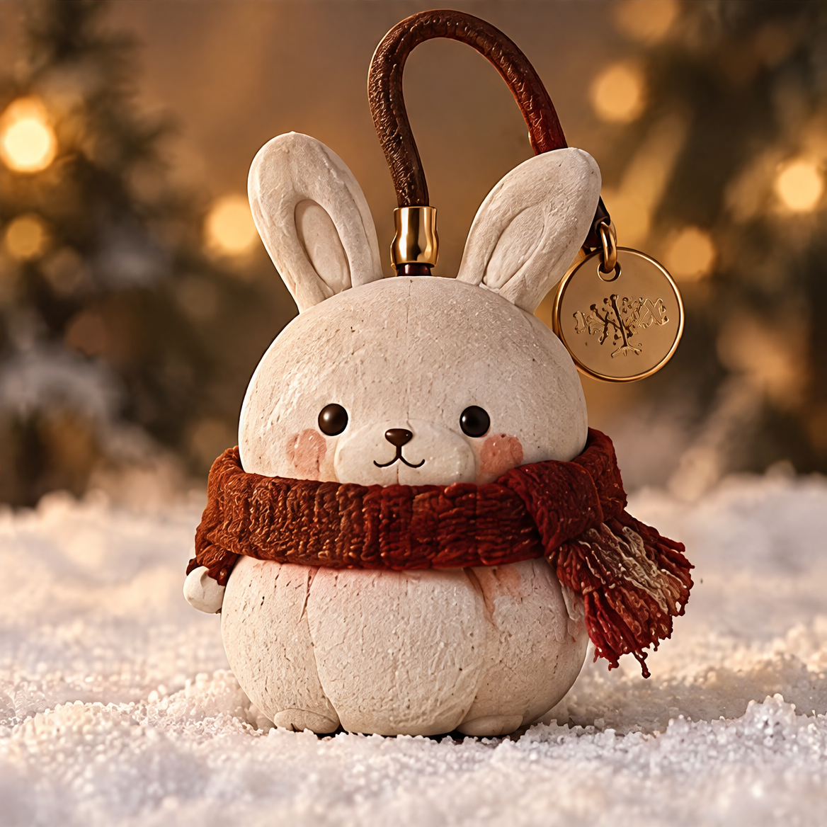 A Heartwarming Gift — Christmas bunny ornament in a festive gift box, share the warmth of the season, a brighter winter together